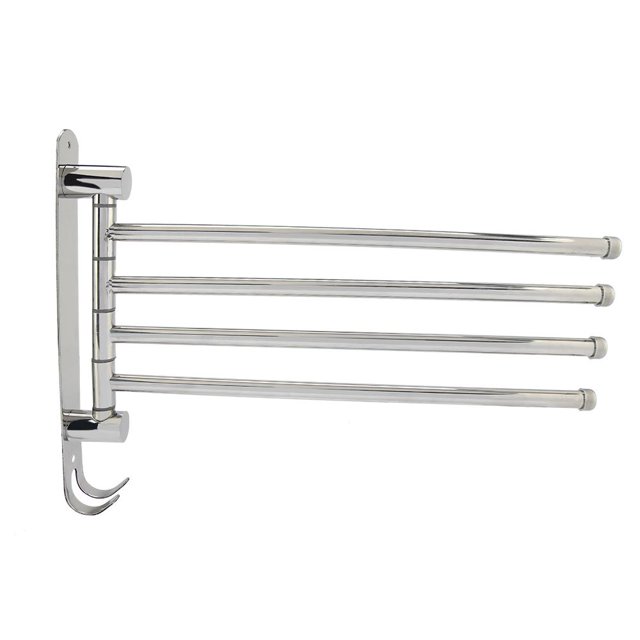FAGINEY Towel Rod,4-swivel Towel Rack Bar Rod Rail Holder Bathroom Kitchen 304 Stainless Steel, Bathroom Towel Rack
