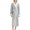 Grey, variant on SWSMCLT Women's Belt Fleece Bathrobe Calf Length Chic Lapel Long Sleeve Bath Bathrobes Chunky Cold Weather Robe Blue Small