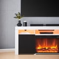 thumbnail image 6 of Lenexa 68" TV Console Table for TVs up to 75", Media Console Table Entertainment Center with RGB LED Lights and 2 Storage Cabinets, White w/ Black Doors, 6 of 6