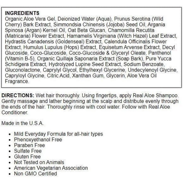 Aloe Vera Shampoo, For All Hair Types, 16 fl oz (473 mL), Real Aloe