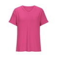 thumbnail image 3 of Posijego Women's V Neck Pocket T-Shirts Basic Short Sleeve Tees Solid Color Loose Summer Shirt Tops, 3 of 5