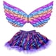 thumbnail image 3 of Conjunto de falda arcoíris con alas de unicornio para fiesta infantil, accesorios para vestido de fiesta de cumpleaños de princesa, 3 of 5