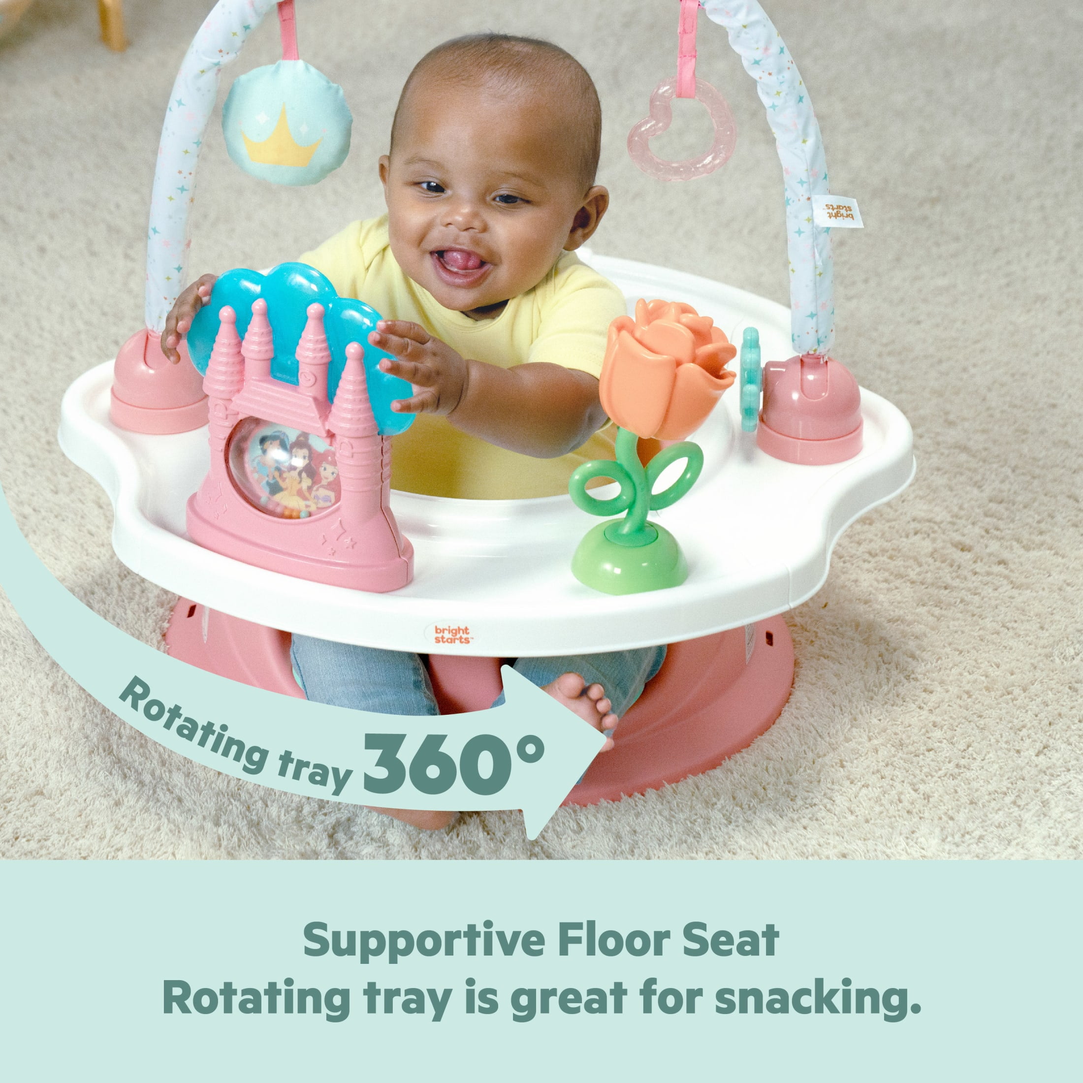 Disney Princess SuperSeat 3-in-1 Seat by Bright Starts, Pink, Girl, Infant