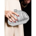 thumbnail image 5 of Gustave Shell Shaped Clutch Purse for Women Elegant Pleated Crossbody Evening Bag Formal Handbag with Chain Shoulder Strap for Wedding Party Prom - Silver, 5 of 9