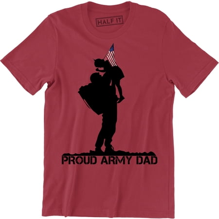 Proud Army Dad - Us Military Parent Soliers Super Hero Men s Gift T-Shirt