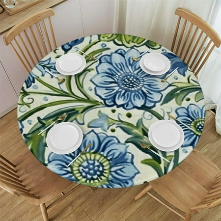 

HAOXIT Round Tablecloth Round Table Cover for Dining Room Kitchen Decor 46-50