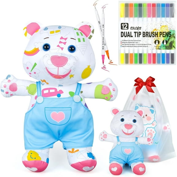Graffiti Bear DIY Set: Parent child co drawing, unique heartwarming companion, exclusive childhood fun companion，Birthday gift, Children's Day gift