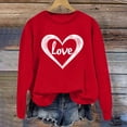 thumbnail image 7 of mihongmao Valentines Womens Zip Up Hoodies Women's Round Neck Christmas Printed Sweatshirt Long Sleeved Top Sweatshirt Hooded Sweatshirt Red M, 7 of 7