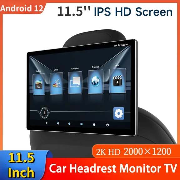 11.5'' Android 12 2 32G Car Headrest Monitor Display IPS Tablet Touch Screen For Car Rear Seat Video Music TV Player HDMI Input