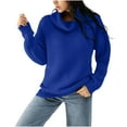 thumbnail image 3 of Women's Mock Turtleneck Sweater Fall Long Batwings Sleeve Casual Oversized Knit Pullover Women Slouchy Tunic Sweaters Tops, 3 of 5