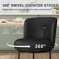 thumbnail image 4 of MultiHaven 25.8" Upholstered Swivel Bar Stool Set of 4,Counter Height Chair with Ergonomic Footrest for Kitchen Island - Black PU Leather, 4 of 11