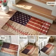 thumbnail image 6 of 2x3 Door Mat Rug, American Flag Vintage Non-Skid Rubber Backing Large Rectangle Rugs - Living Room Bedroom Home Office, Farmhouse Baseball Blue Red Indoor Floor Mat Carpets Washable Rug, 6 of 9
