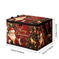 thumbnail image 3 of Christmas Storage Bin with Lid, Foldable Polyester Santa Pattern Holiday Organizer Box with Zipper & Carrying Handles, Xmas Decor Storage Container for Closet Bedroom Home Decoration, 3 of 4