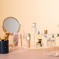 thumbnail image 2 of Acrylic Display Risers 3 Tier Clear Organizer Stand for Cupcakes Perfume Desserts Food Collectibles Figures, 2 of 3