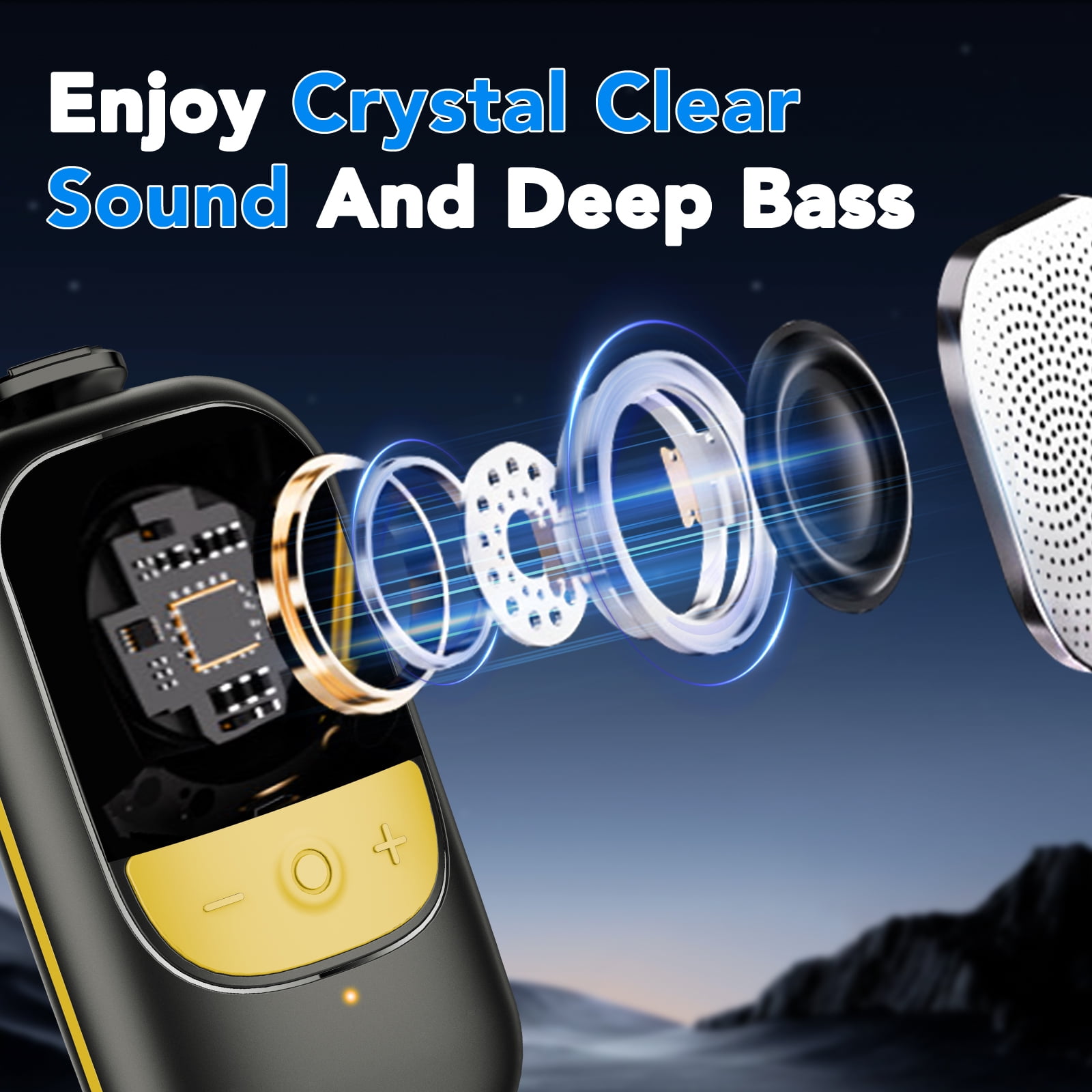 Wearable Bluetooth Speaker Clip-On Wireless Water-Resistant Mini Speaker