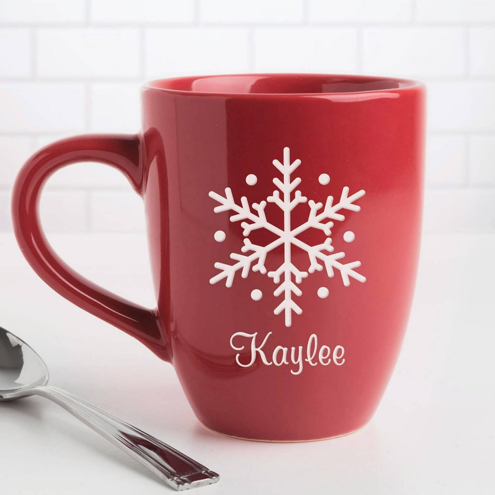 Personalized Snowflake Bistro 14.5 oz Coffee Mug