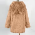 thumbnail image 4 of Ofreoo Winter Coats for Women Faux Fur Collar Classic Leopard Medium Long Jacket,Holiday,Wedding,Party The Hottest Gifts, 4 of 8