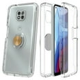 thumbnail image 3 of for LG Motorola Moto G Power 2021 Ring Kickstand Full Body Built In Screen Protector Clear Phone Case PU Shock Bumper Scratch Guard Skin Wrap Slim Cover, 3 of 4