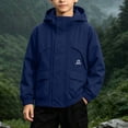 thumbnail image 3 of MexChoioe Kids Full Zip and Snap Button Hooded Rain Jacket Long Sleeve with Utility Pockets Water Resistant Holiday Outdoor Playwear Windbreaker for Boys, 3 of 7