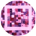 thumbnail image 1 of Ahgly Company Indoor Round Abstract Pink Contemporary Area Rugs, 3' Round, 1 of 4