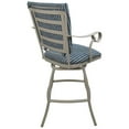 thumbnail image 2 of Outdoor Patio Swivel Bar Stool - Jenna 30" Seat - Blue Fabric - Beige Frame, 2 of 2