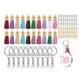 thumbnail image 3 of Llaveros redondos en blanco, llaveros transparentes para kit de vinilo, kit de llavero con borlas, 200 piezas, llavero acrílico, juego en blanco, bordes pulidos, llavero de metal, 3 of 8