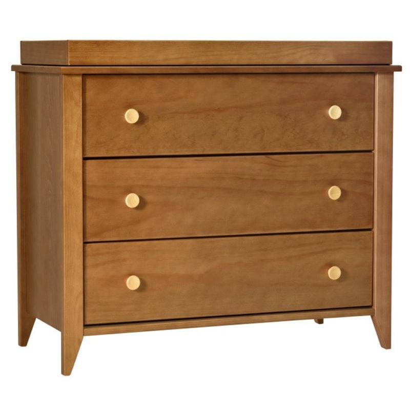 Babyletto Sprout 3 Drawer Changer Dresser in Chestnut and Natural