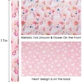 thumbnail image 6 of HOMERAL Reversible Baby Shower Wrapping Paper Roll -Metallic Foil Colorful Unicorn & Floral with Pink Heart Newborn Baby for Baby Shower,Girls,Birthday-17 Inch X 32.8 Feet, 6 of 7