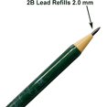 thumbnail image 4 of xianyou-12 PCS Crayon Mécanique avec Taille-Crayon Nouveauté Non Affûtant Crayon Automatique avec 12 Pcs Recharges de Plomb 2B 2.0 mm Classique Rouge Vert Poteau Plastique Simulation Bois pour École Écriture, 4 of 4