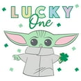 thumbnail image 2 of Girl's Star Wars: The Mandalorian St. Patrick's Day Grogu Lucky One Shamrock Graphic T-Shirt, 2 of 4