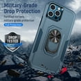 thumbnail image 6 of Phone Case Compatible with iPhone 16 Pro, Cover with Magnetic Ring Holder Stand Hybrid Rugged Shockproof Drop Proof Heavy Duty Cell Accessories for iPhone 16 Pro Women Men, Blue/Blue, 6 of 8