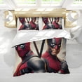 thumbnail image 1 of Juego de edredón Deadpool para cama individual Juego de edredón Deadpool para niñas y niños, suave, transpirable, resistente a la decoloración, 3 piezas, incluye 1 edredón y 2 fundas de almohada, 1 of 1