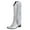 White, variant on PEASKJP Womens Casual Boots Suede Chunky Heel Side Zipper Fashion Stretch Winter Long Knee High Boot, White 41