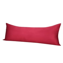 Unique Bargains Silky Satin Zippered Body Pillow Cover, 21" x 54", Burgundy