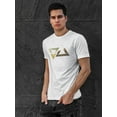 thumbnail image 2 of Triangles Horizon Duality Pattern Graphic Men White T-Shirt, Male Large, 2 of 4