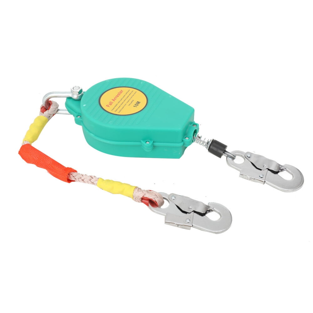 TABODD 23ft/10m Self Retracting Lifeline, Heavy Duty 330lbs Retractable Safety Lanyard with Alloy Steel Hook & Aviation Wire Rope, Fall Arrest Fall Protection Device for Construction/Roof Work