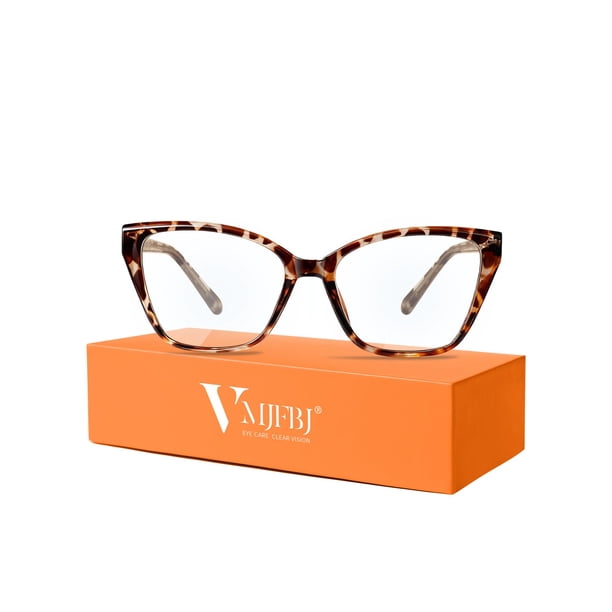 Gafas de Luz Azul para Mujer VMJFBJ, Diseño de Ojo de Gato de Moda, Bloqueo de Luz Azul, Ligeras para Computadora TR90, para Gaming y Uso de Pantalla, Reduce Fatiga Visual y Mejora el Sueño, Tortoise