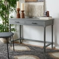 thumbnail image 2 of SAFAVIEH Layce Solid Retro 2 Drawer Writing Desk, Distressed Grey, 2 of 15