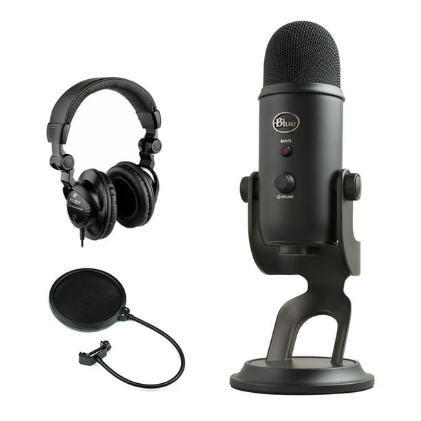 Blue Yeti Studio Professional Recording Kit For Vocals With Usb Mic Software Blackout Polsen Hpc A30 Studio Monitor Headphones Pop Filter Bundle Walmart Com Walmart Com