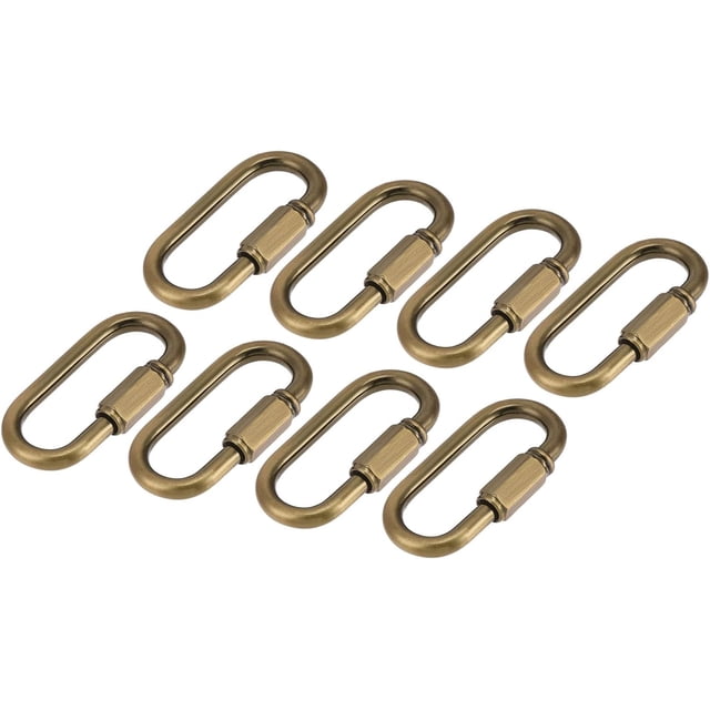 ZOUSSIQI 6 Pcs Chain Connectors, Chain Locking Quick Link, Great for Light, Key, Camping, Backpack, Rope (Gold Bronze, 5mm Thick) CA919-88518