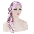 thumbnail image 2 of SPRING PARK Womens Cross Turban Hat Trendy Polyester Scarf Scarves Chiffon Print Design, 2 of 7