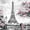 Eiffel Tower Landscape Pop, variant on Elephant Stock To The Metro Wall Art - Horizontal Multi Panel Canvas - Hallway Wall Decor - Places Multi Panel - Beige And Red Decor By Julia Purinton - 23" x 14"