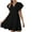 Black, variant on UsYezik Women Dresses Smocked V Neck Dresses A-Line T Shirt Dress Summer Empire Waist Tiered Ruffle Short Sleeve Sundress Army Green XL