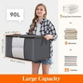 thumbnail image 5 of Lifewit 10 Pack Storage Bags, 90L Large Storage Bins with Lids, Closet Organizers and Storage, Grey, 5 of 6