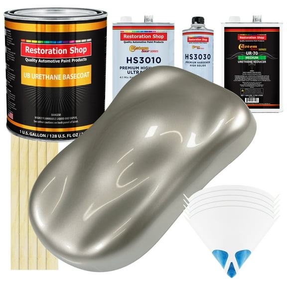 Bright Silver Metallic Premium Gallon Kit URETHANE BASECOAT Car Auto Paint Kit