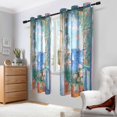 thumbnail image 2 of Yayeee Window Curtains Light Filtering 63"x42" Grommet Panel Pair Home Living Room Decor, Sea Window, 2 of 7