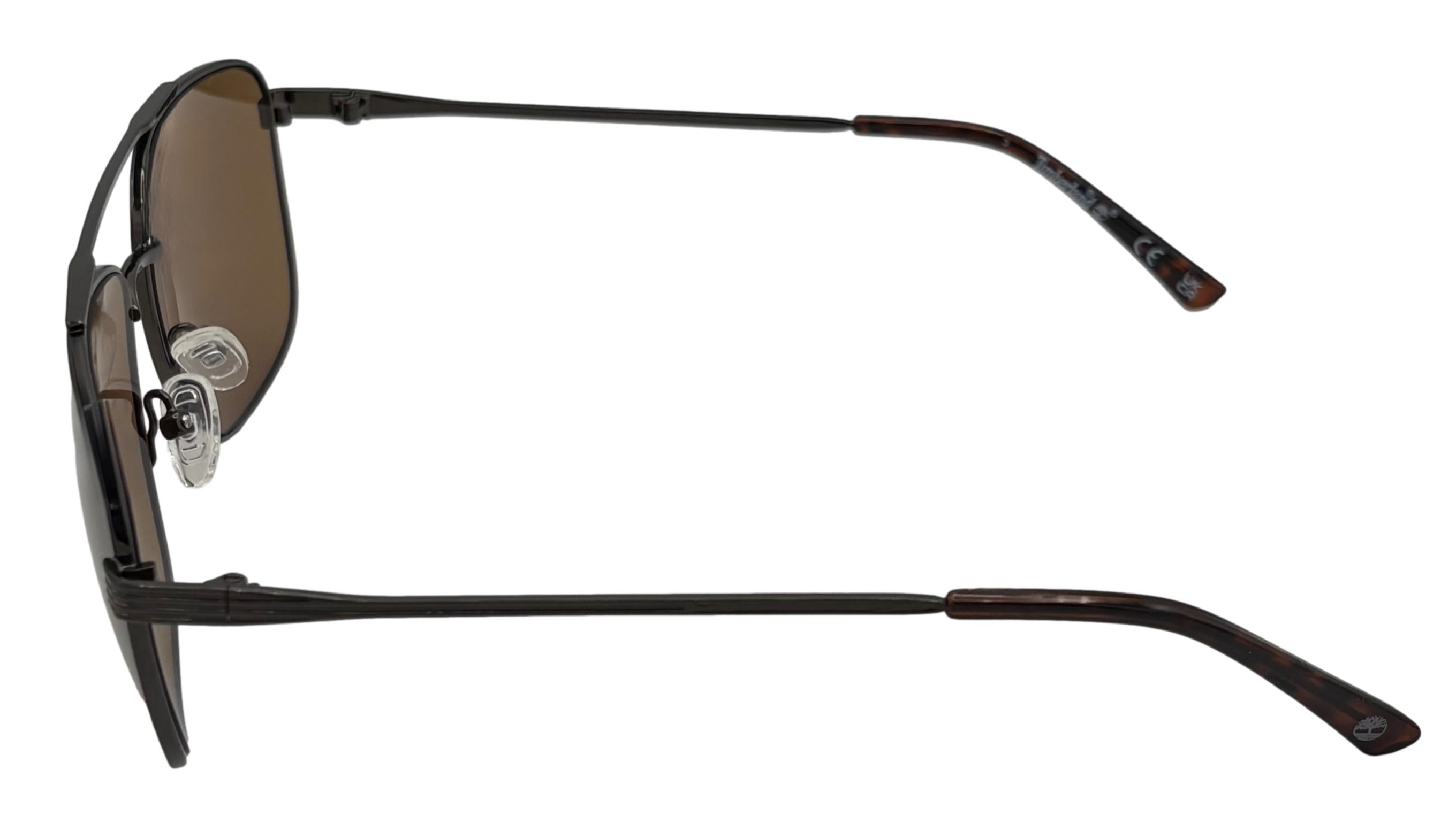 Timberland Dark Ruthenium Mens Metal Rectangle Aviator Sunglass, TB7257. 12E