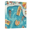 thumbnail image 2 of Swimming Pool Scene 3 Ring Hardcover Binders 1.5in Round Rings for Letter-Size Folder Paper Organizer Pockets for Office Student Recipe, 2 of 9
