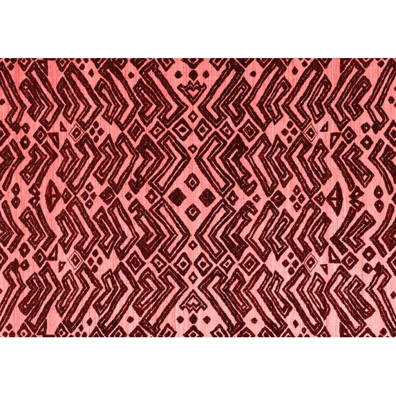 Ahgly Company Indoor Rectangle Abstract Red Modern Area Rugs, 5' x 7'