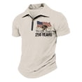 thumbnail image 2 of Dwelliawo Men's 1776 Independence Day American Flag Short Sleeve Polo Golft Shirt Beige L, 2 of 4